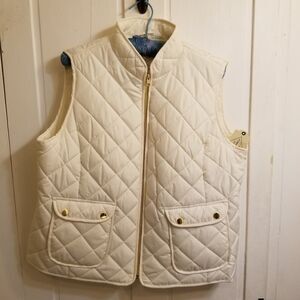 St. JOHNS bay womans quilted vest nwt white size petite xl